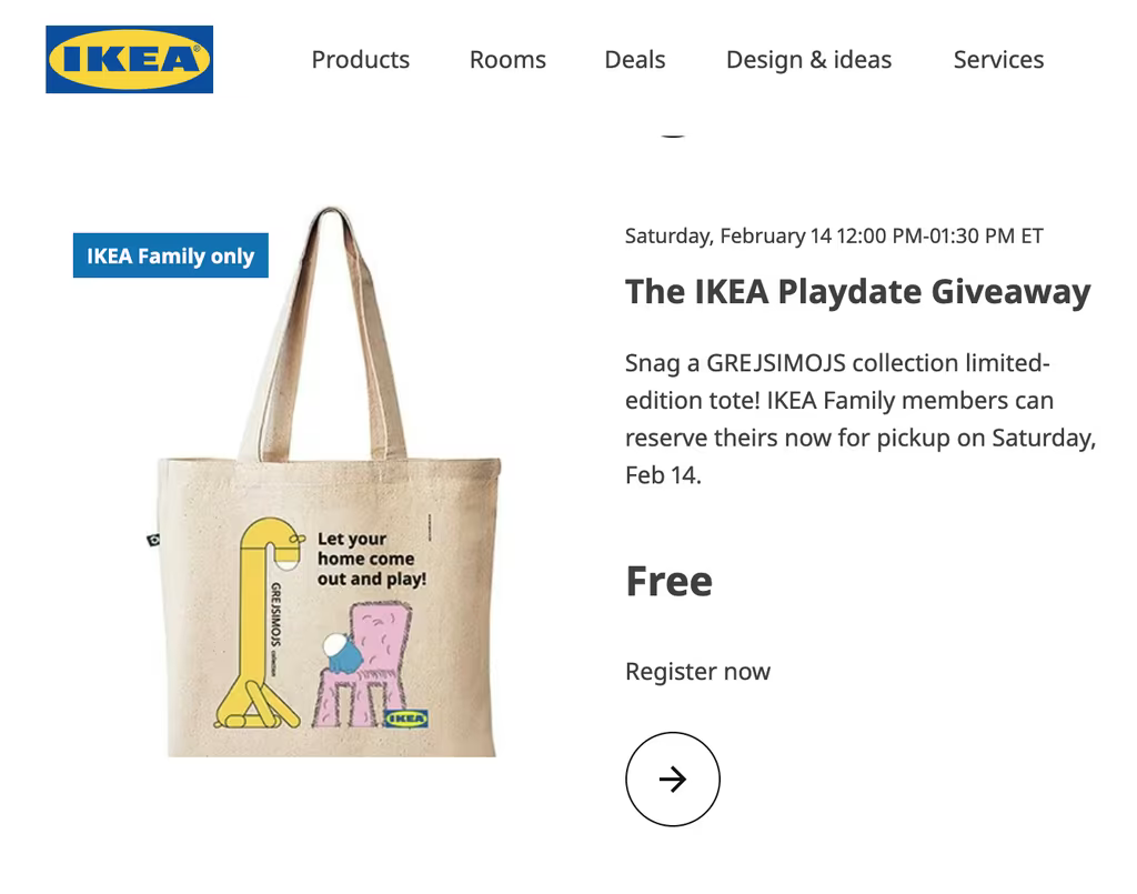 Register & Get a Free Tote Bag at IKEA on 2/14