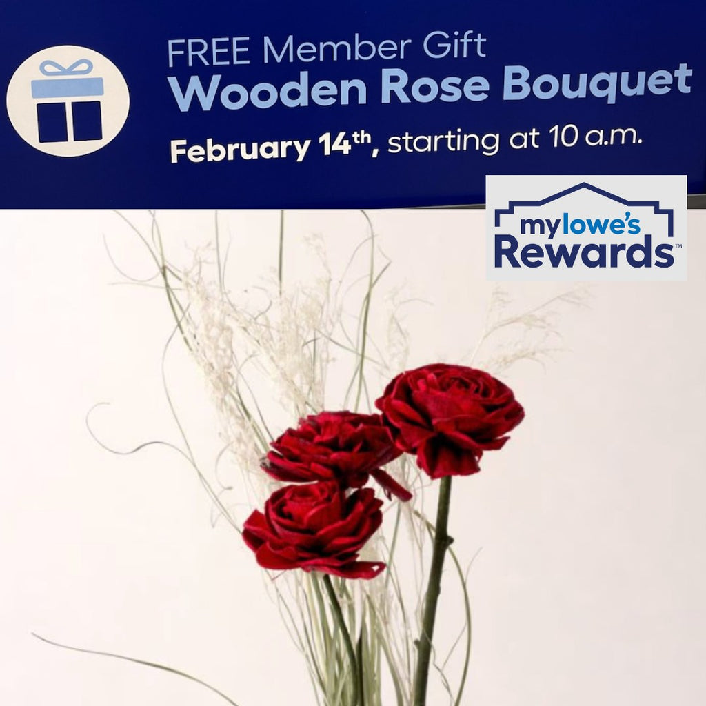 Free Wooden Rose Bouquet on 2/14 at Lowe's Home Improvement