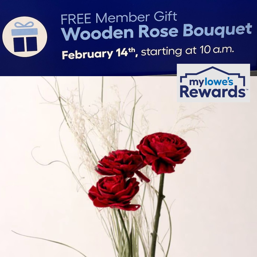 Free Wooden Rose Bouquet on 2/14 at Lowe's Home Improvement