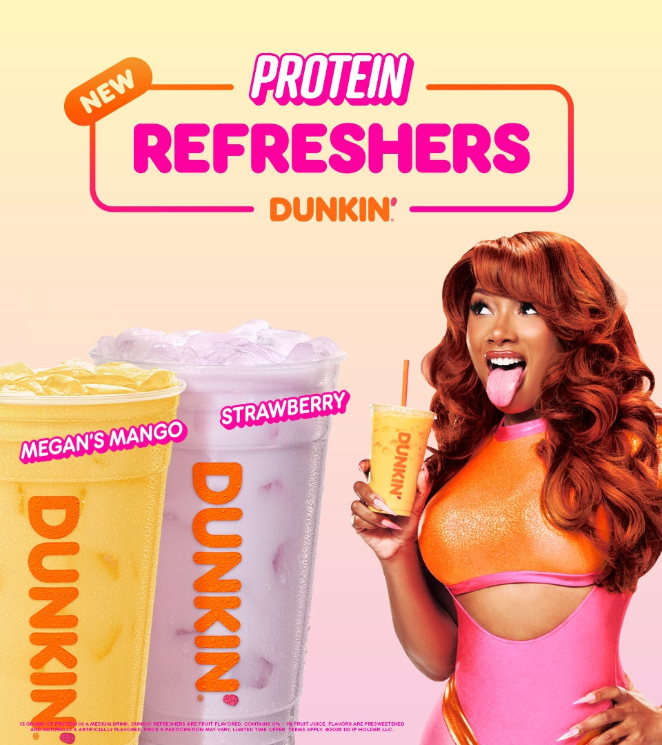 $3 Medium Protein Refreshers at Dunkin' + FREE Megan Thee Stallion Cup with Purchase (20 Cups Per Store) on 1/16
