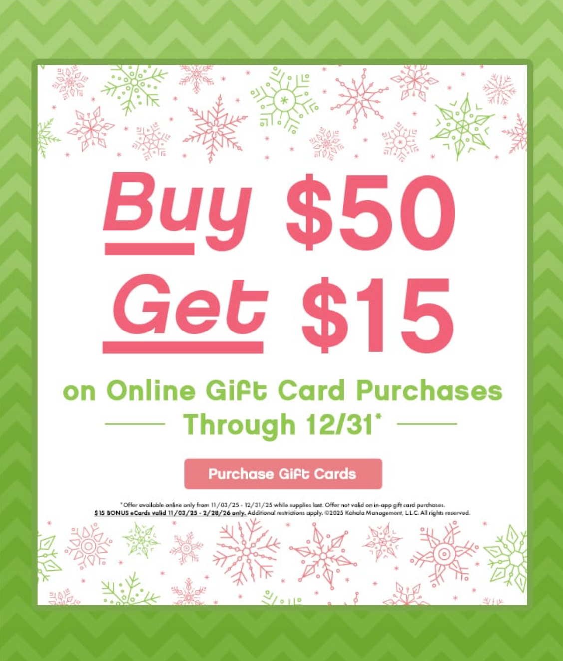 Buy $50, Get $15 in Gift Cards at Pinkberry