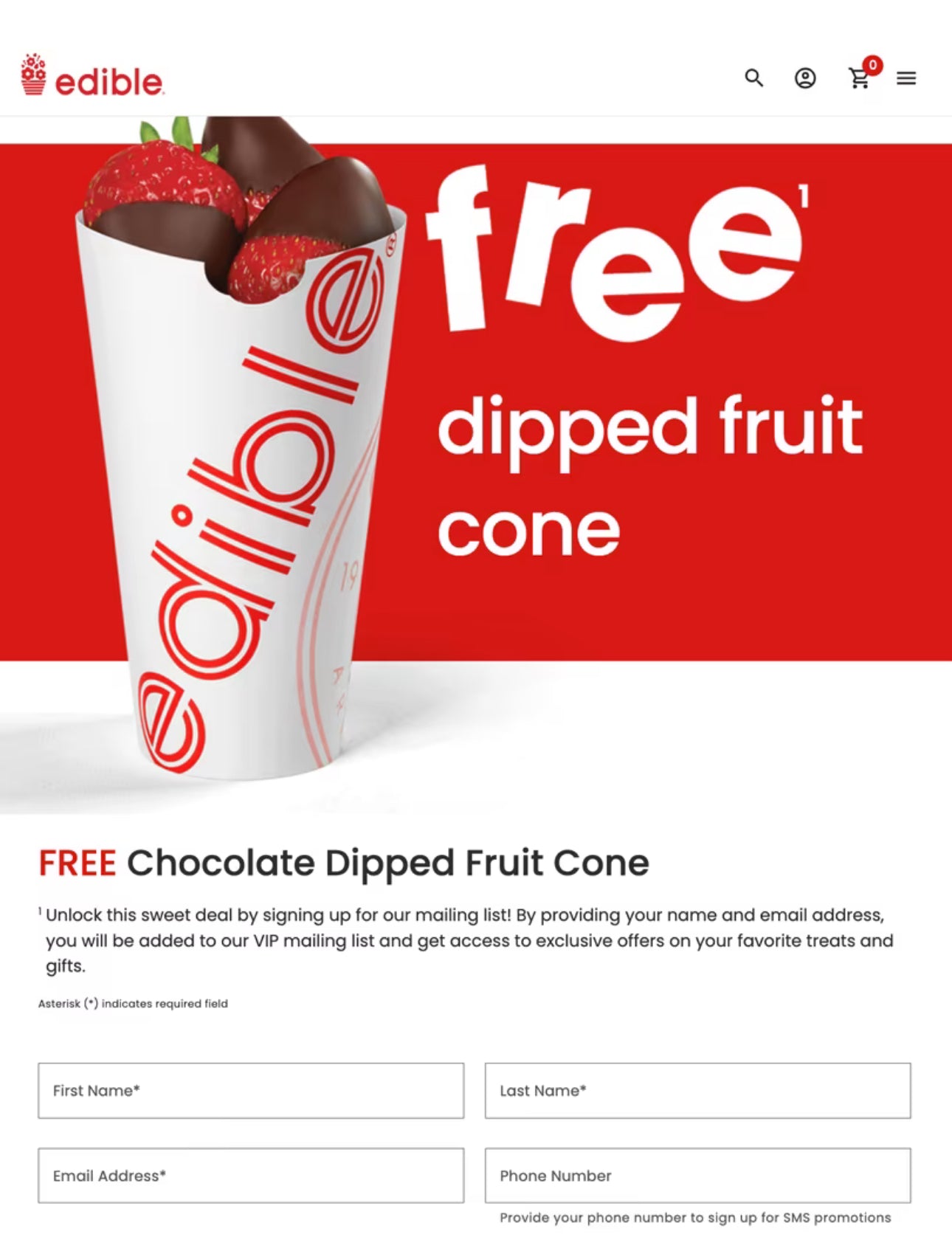 Free Dipped Fruit Cone from Edible Arrangements