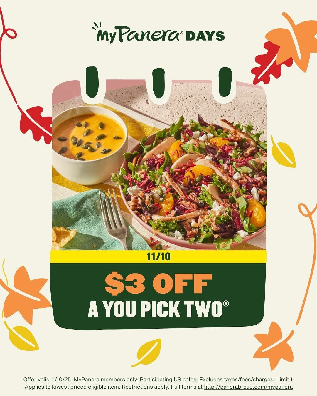 Weekly Deals at Panera Through 11/16