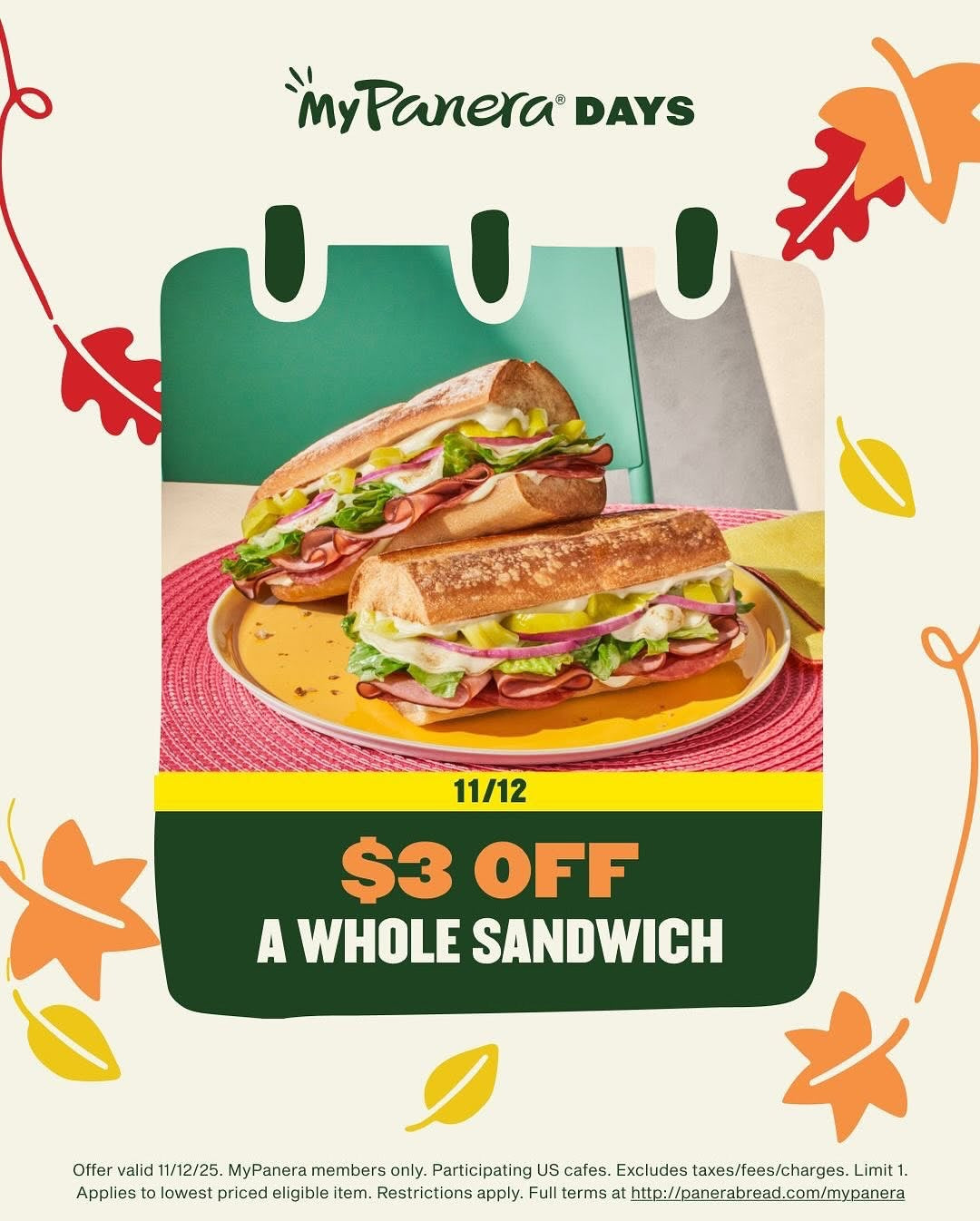 Weekly Deals at Panera Through 11/16