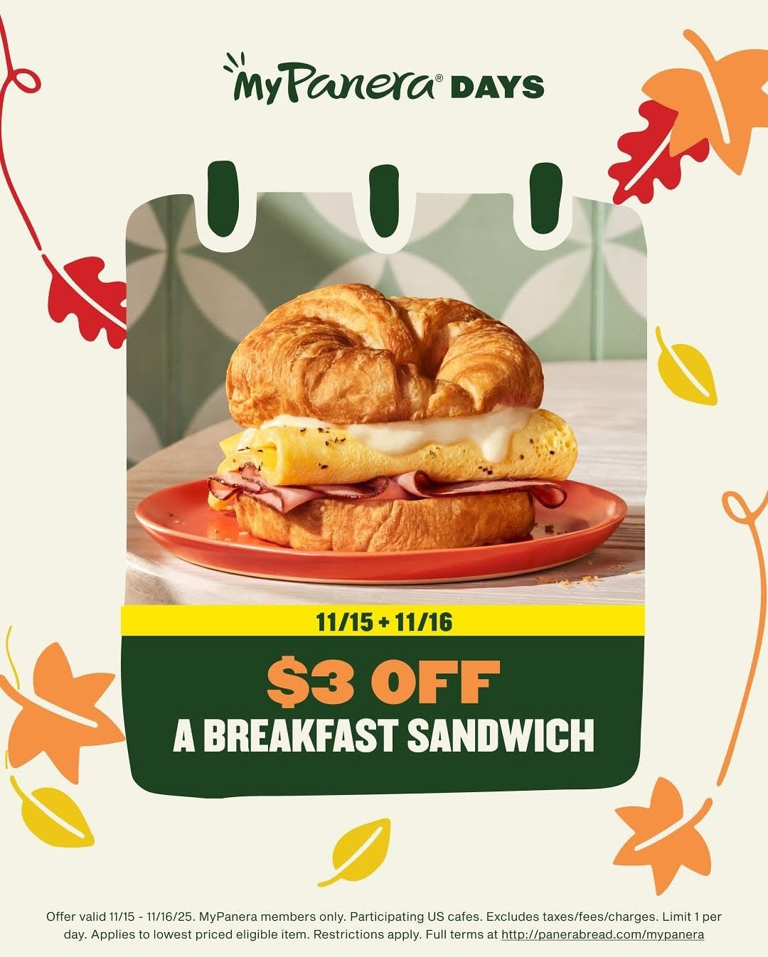 Weekly Deals at Panera Through 11/16