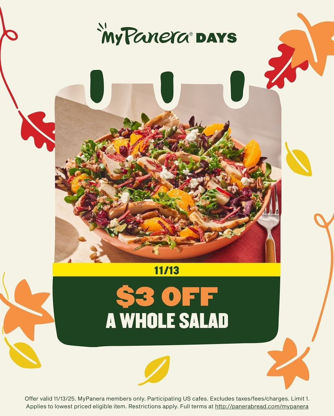 Weekly Deals at Panera Through 11/16
