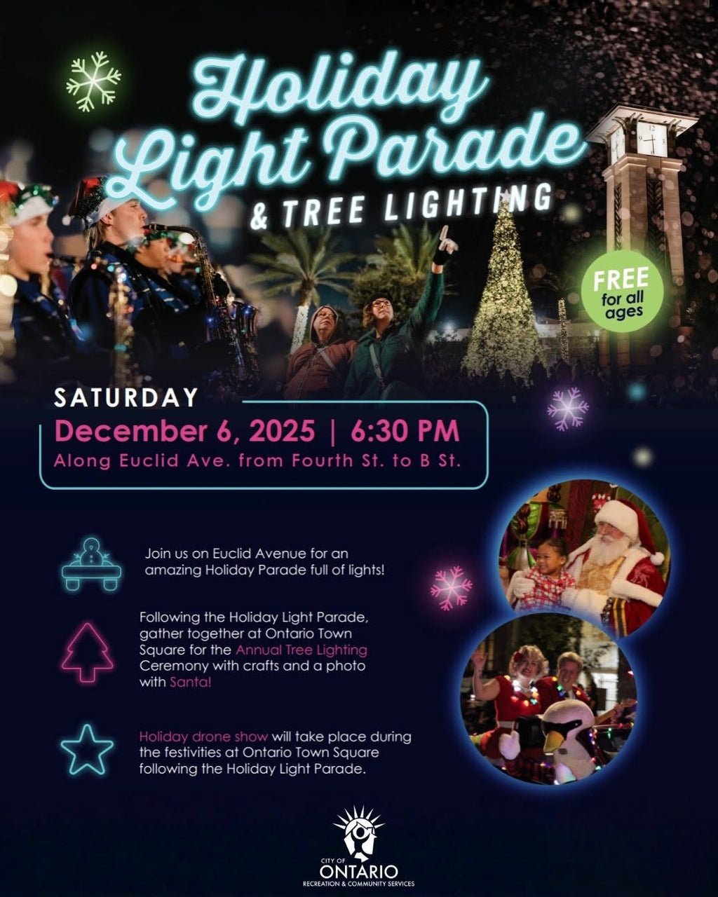 2025 Holiday Light Parade & Tree Lighting in Ontario