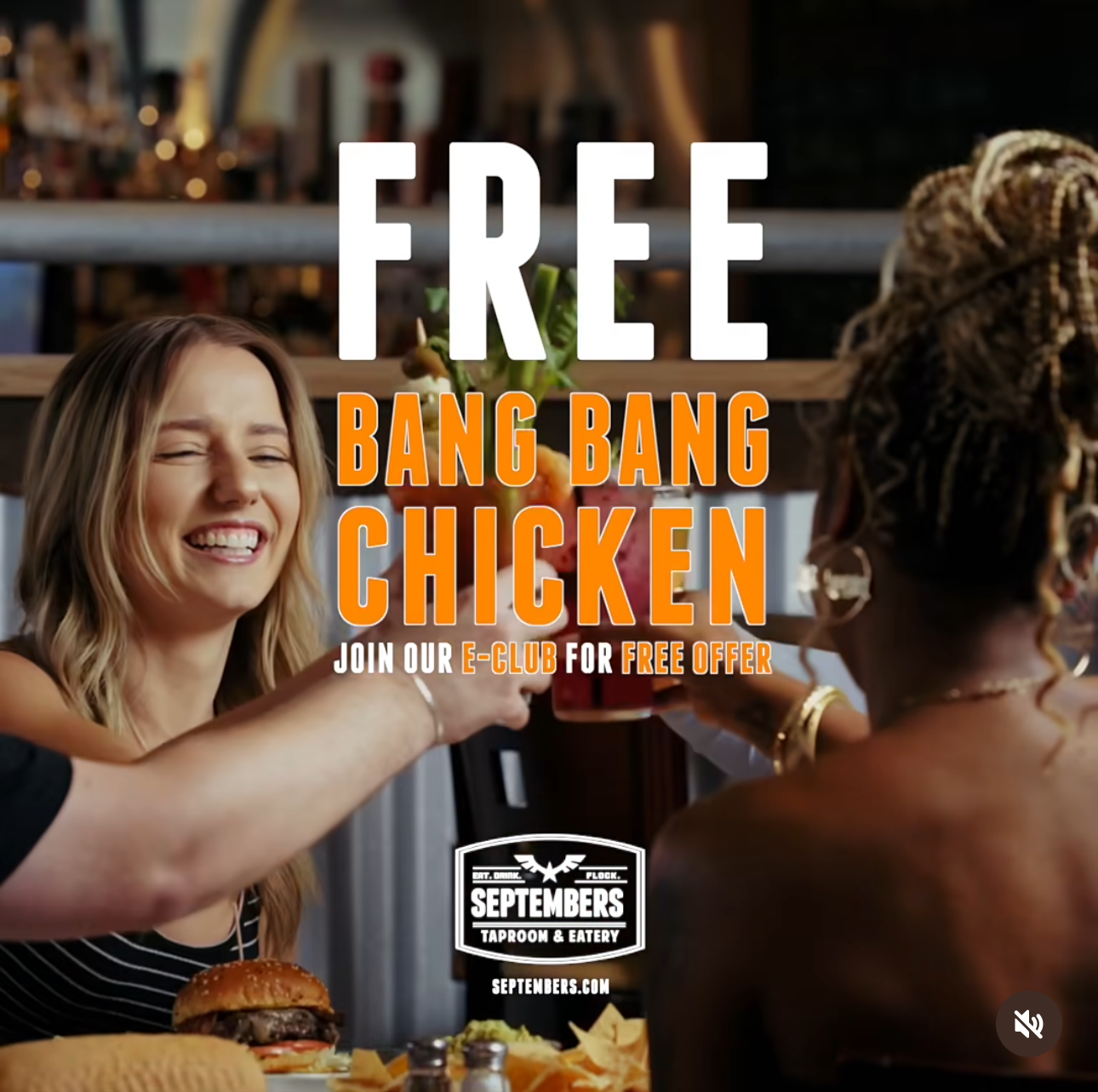 Free Bang Bang Chicken at Septembers When You Join the E-Club