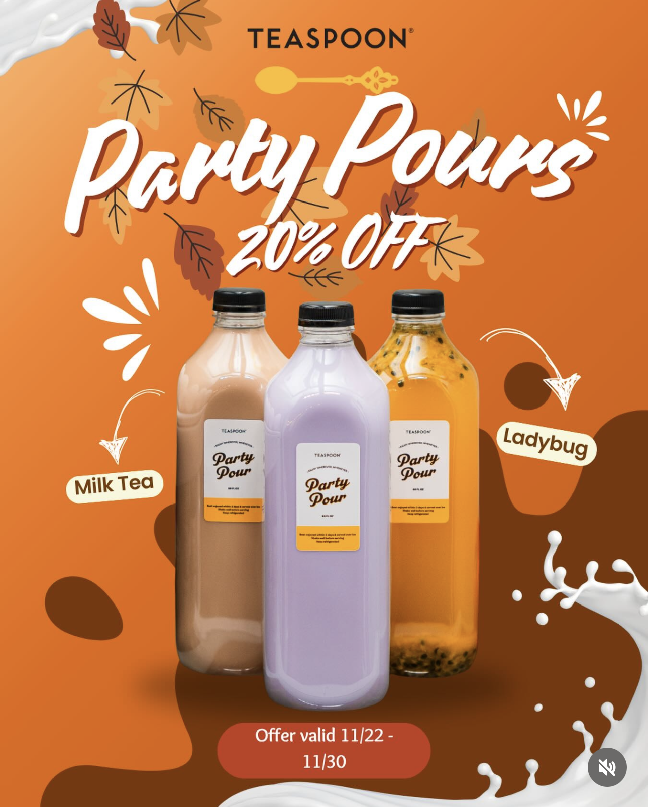 20% Off Party Pours at Teapsoon