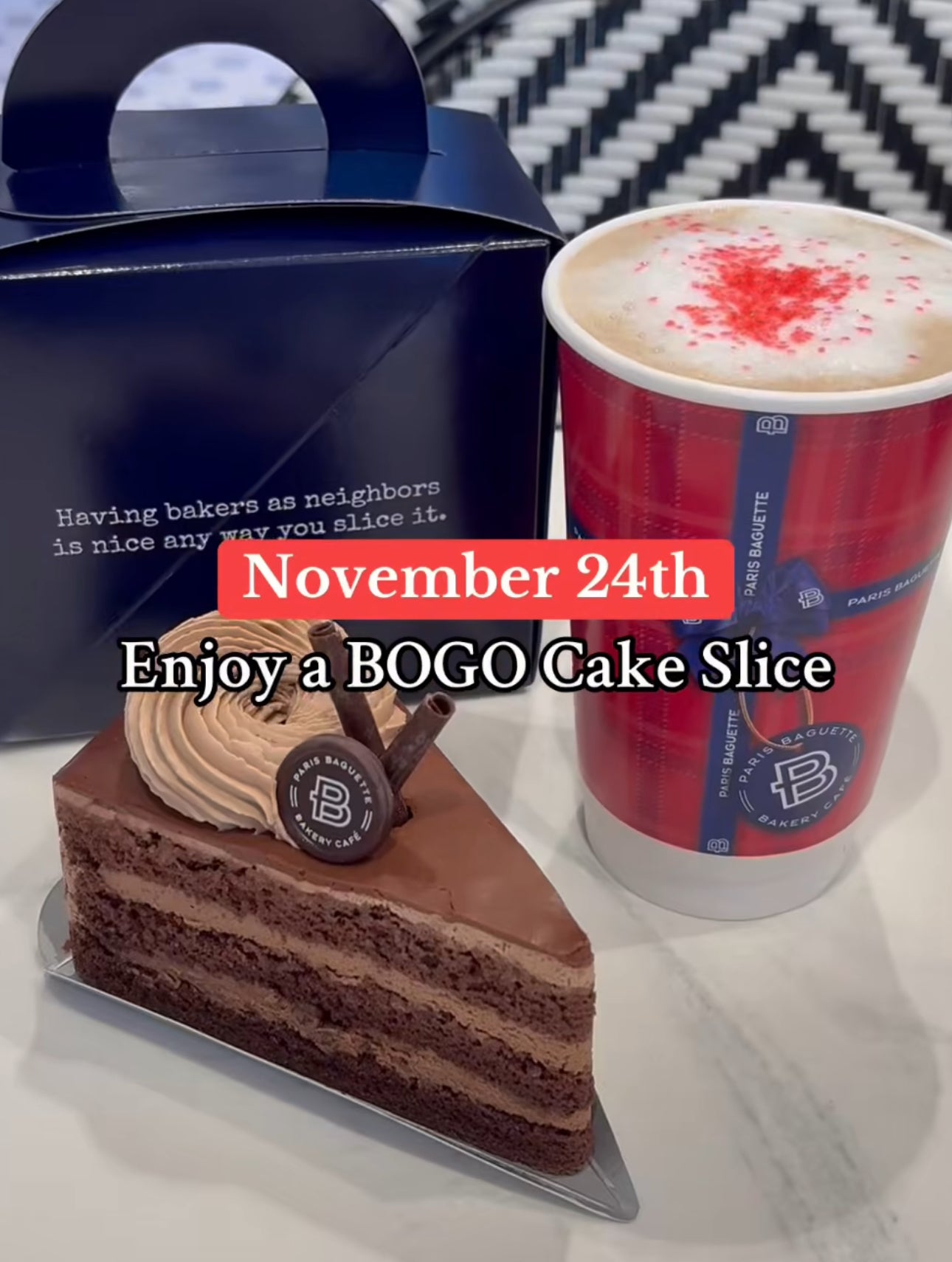 BOGO Cake Slice at Paris Baguette