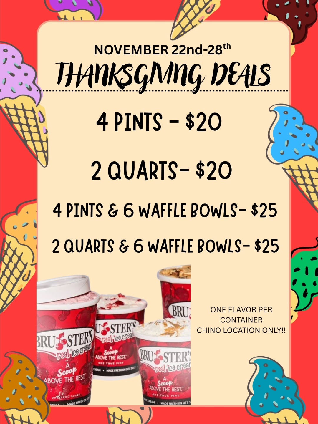 Bruster's Thanksgiving Deals