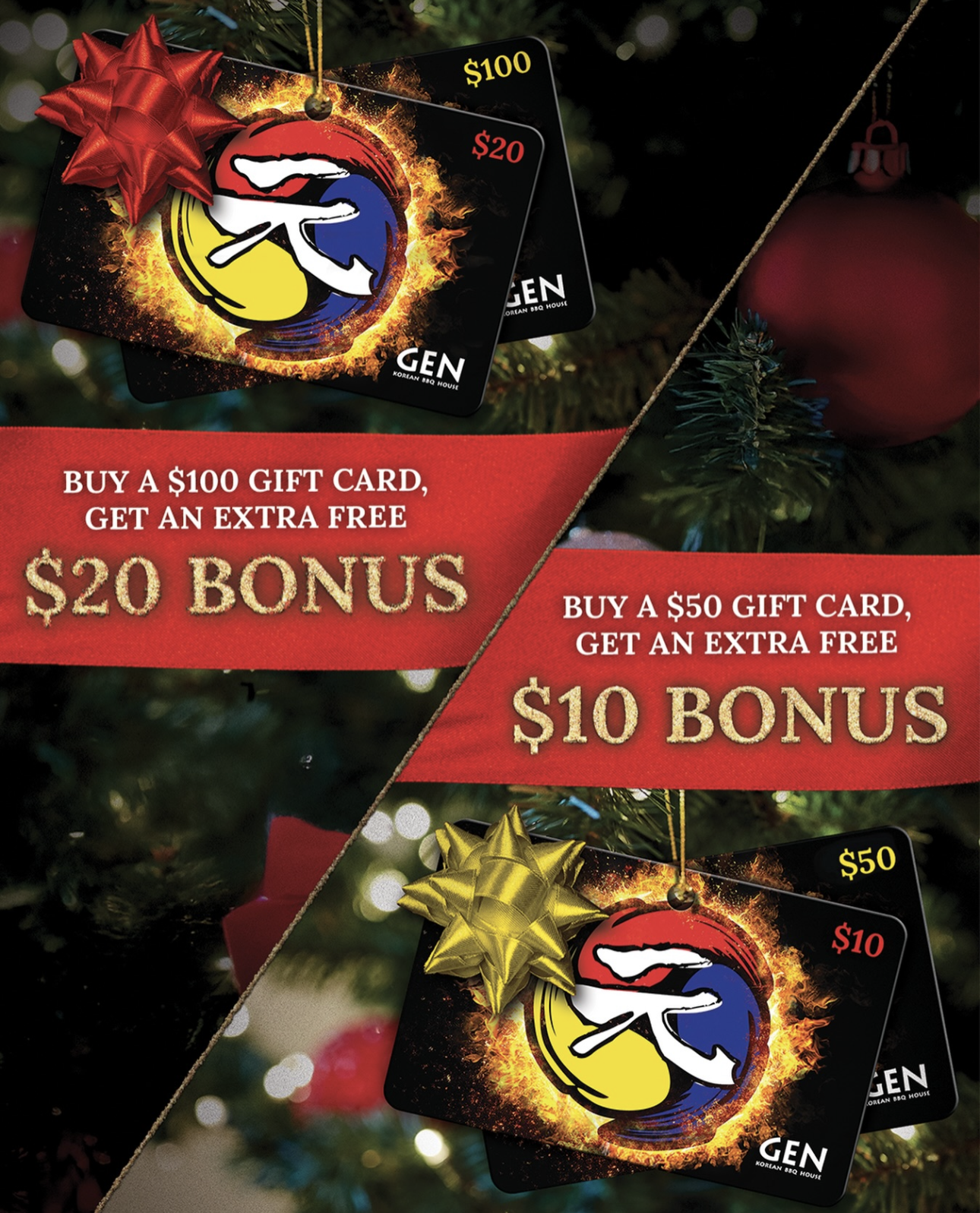 Bonuses with Gift Card Purchase at GEN Korean BBQ