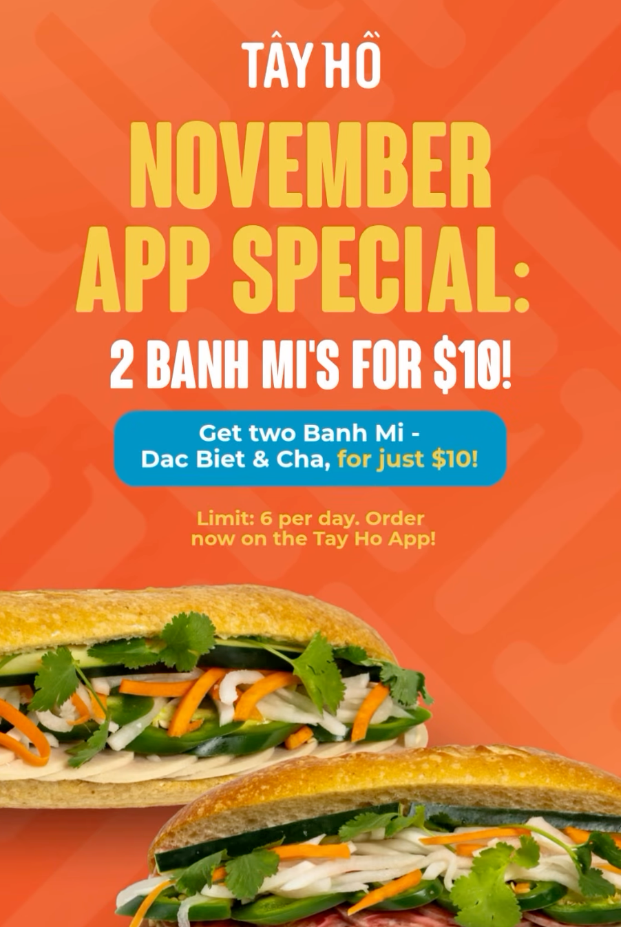 2 Banh Mis for $10