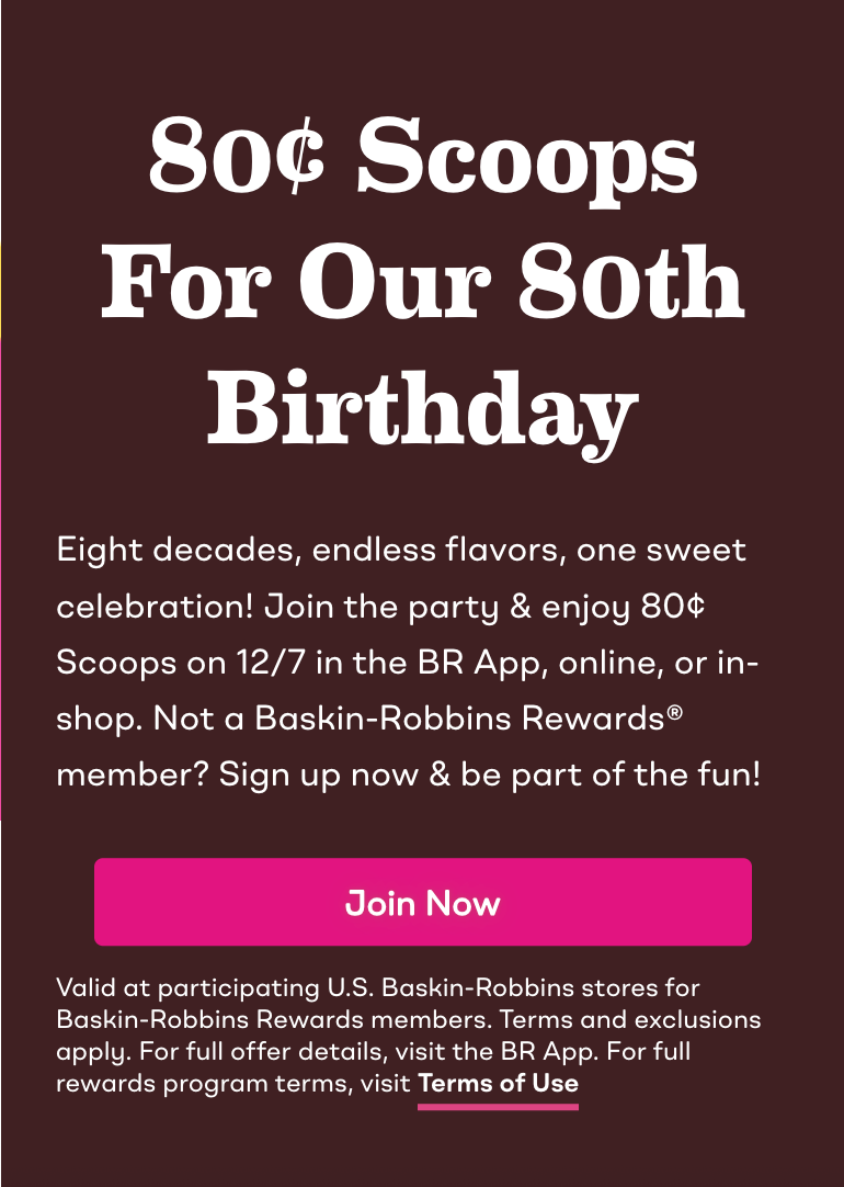 80¢ Scoops to Celebrate 80 Years of Baskin Robbins