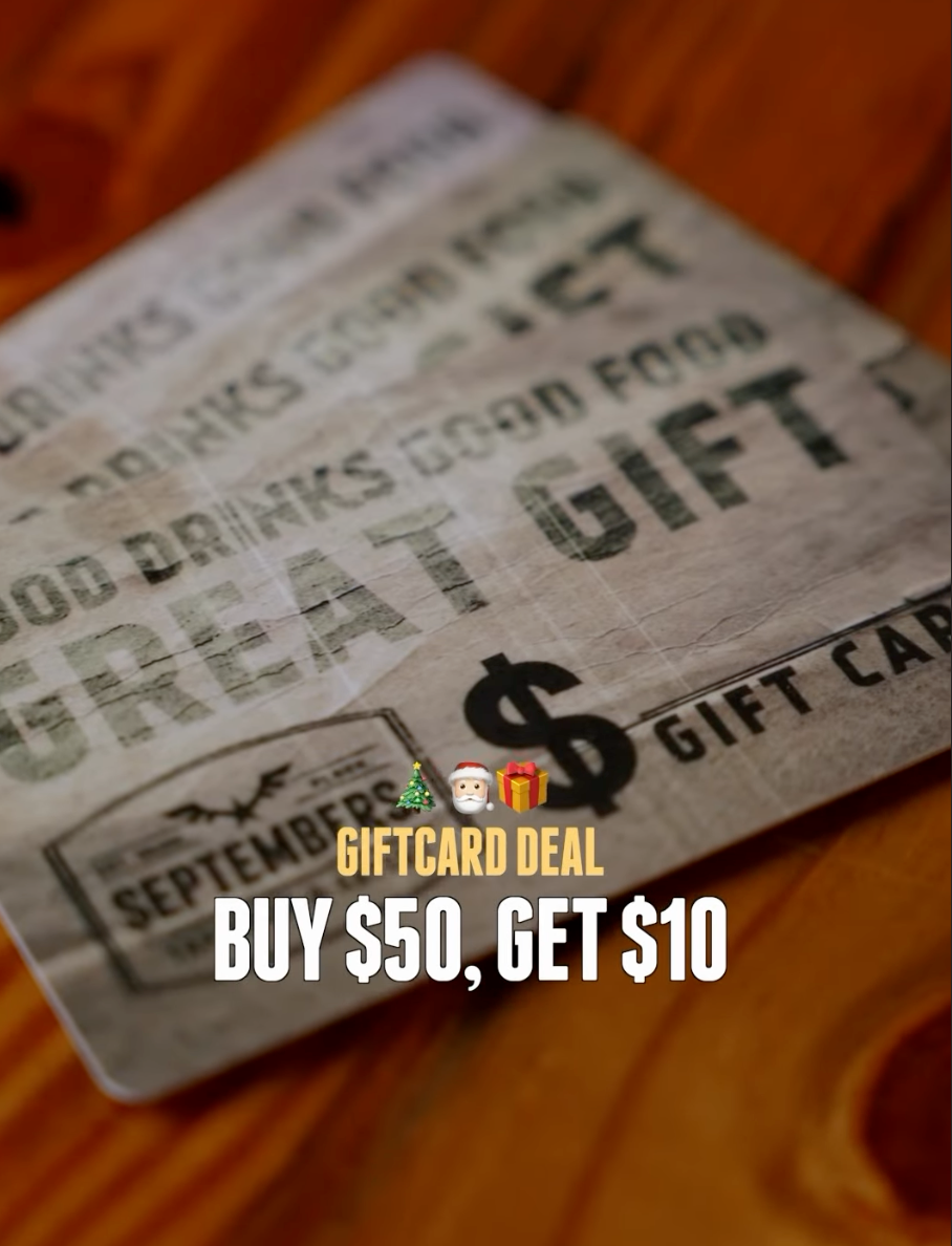 Get $10 in Bonus Bucks with a $50 Gift Card Purchase at Septembers