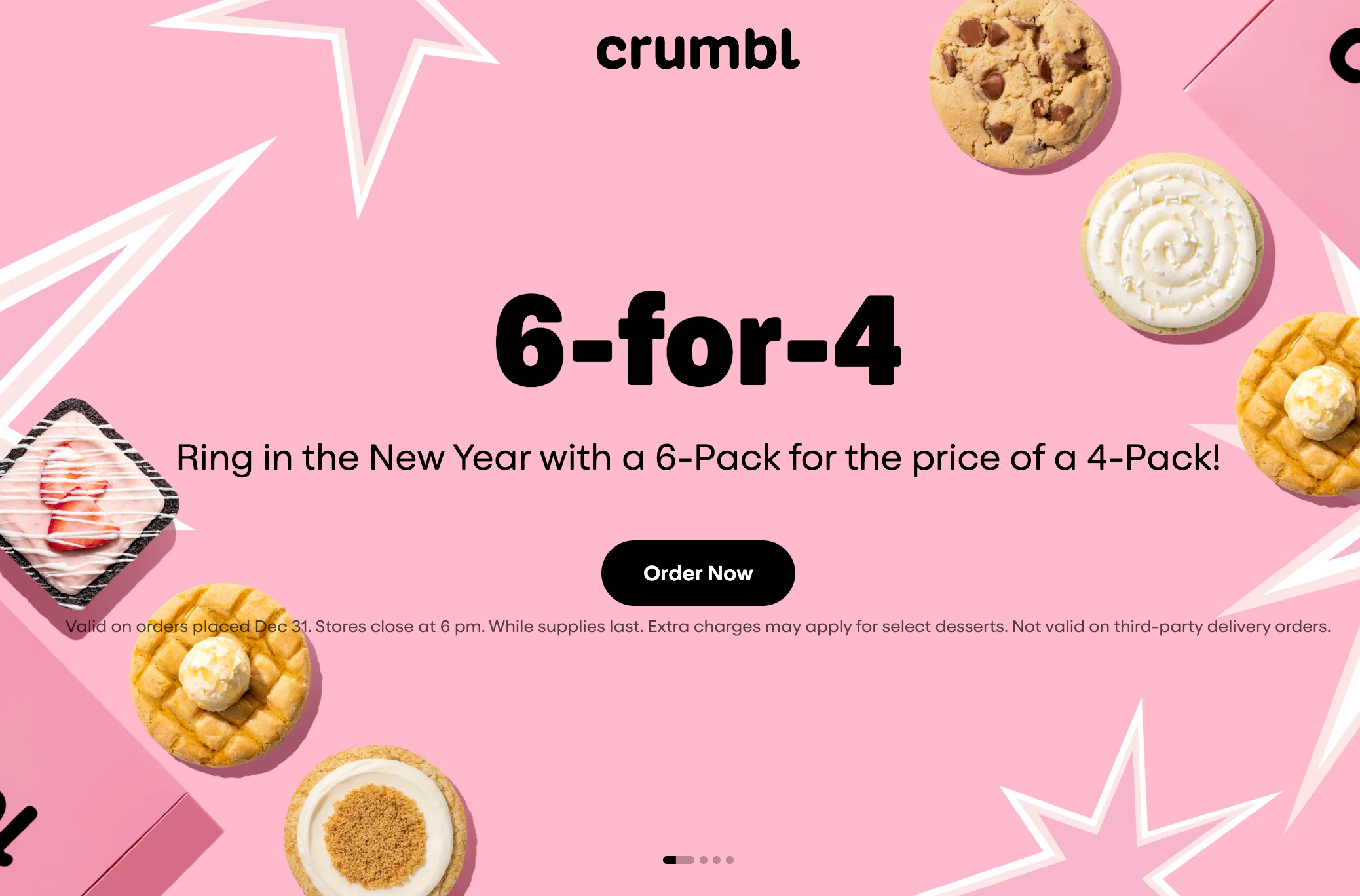 6-for-4 at Crumbl for NYE