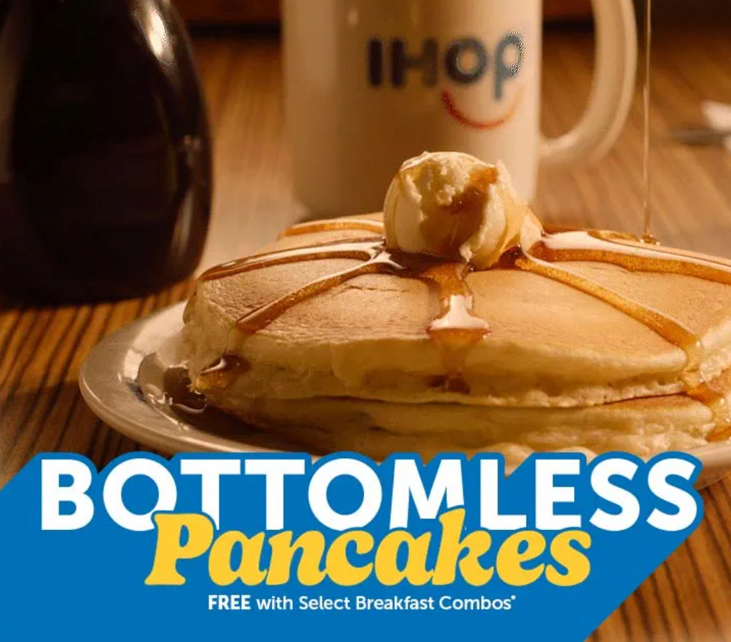 Bottomless Pancakes with Select Combos at IHOP Starts Today! 🥞