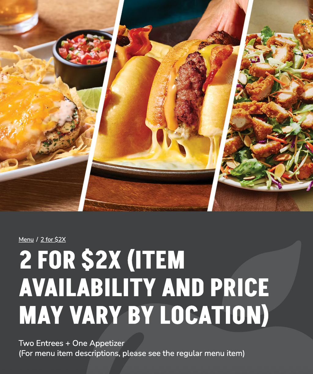 Applebee's 2 for $25