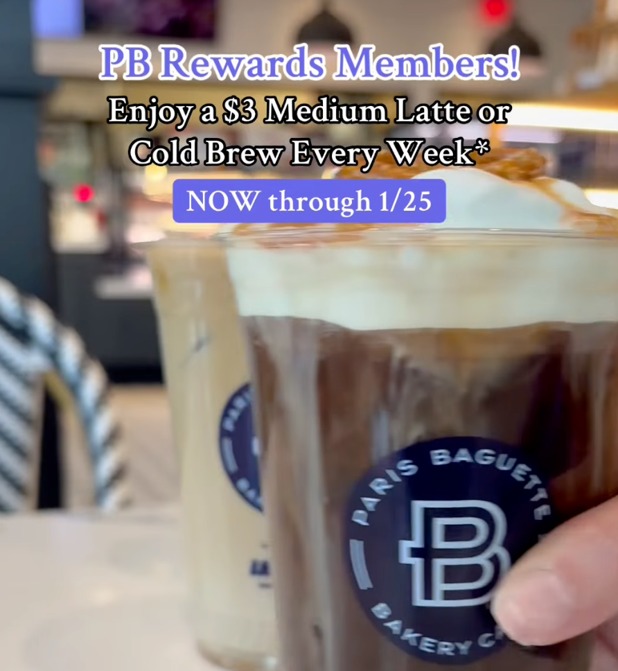 $3 Latte or Cold Brew at Paris Baguette