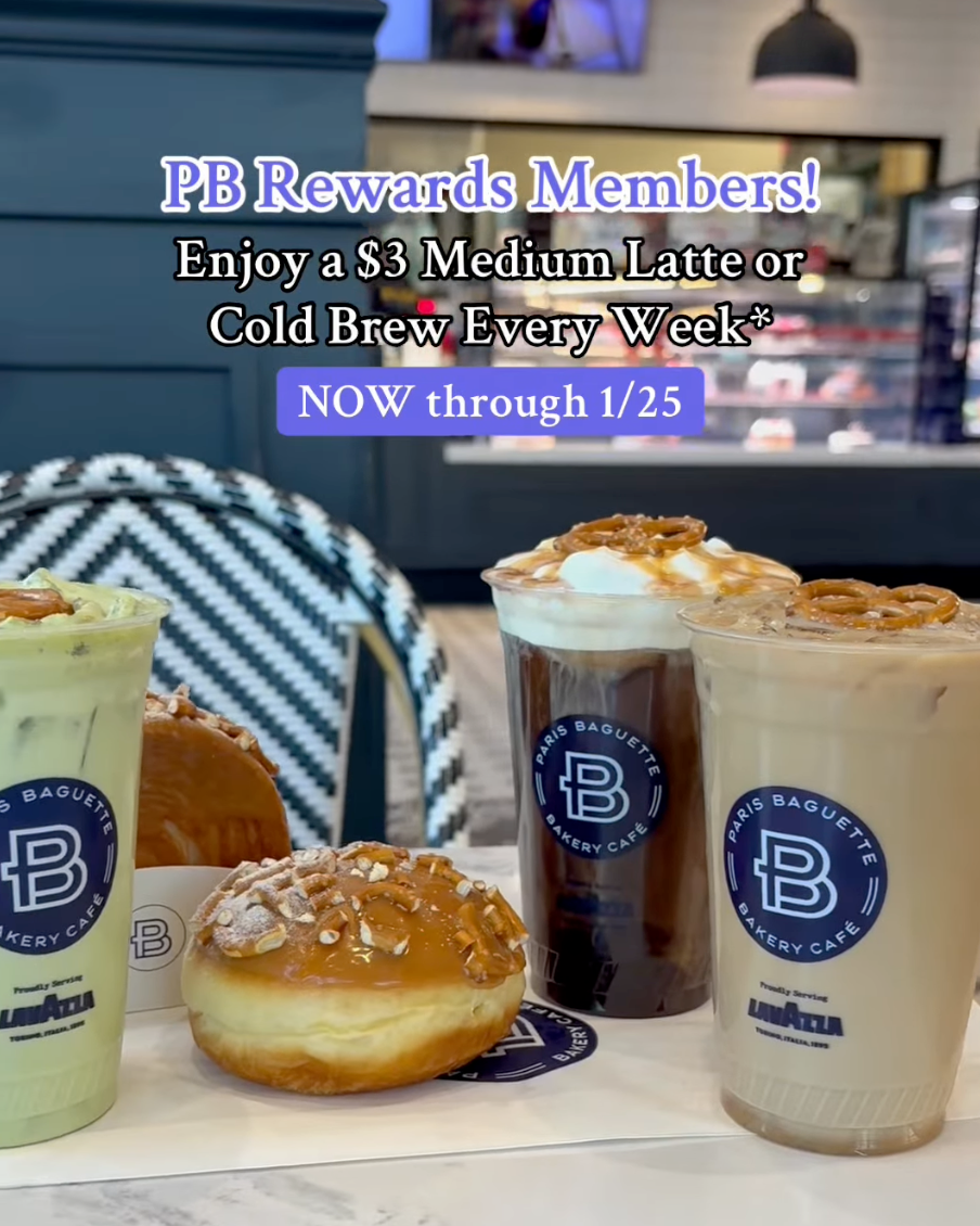 $3 Latte or Cold Brew at Paris Baguette