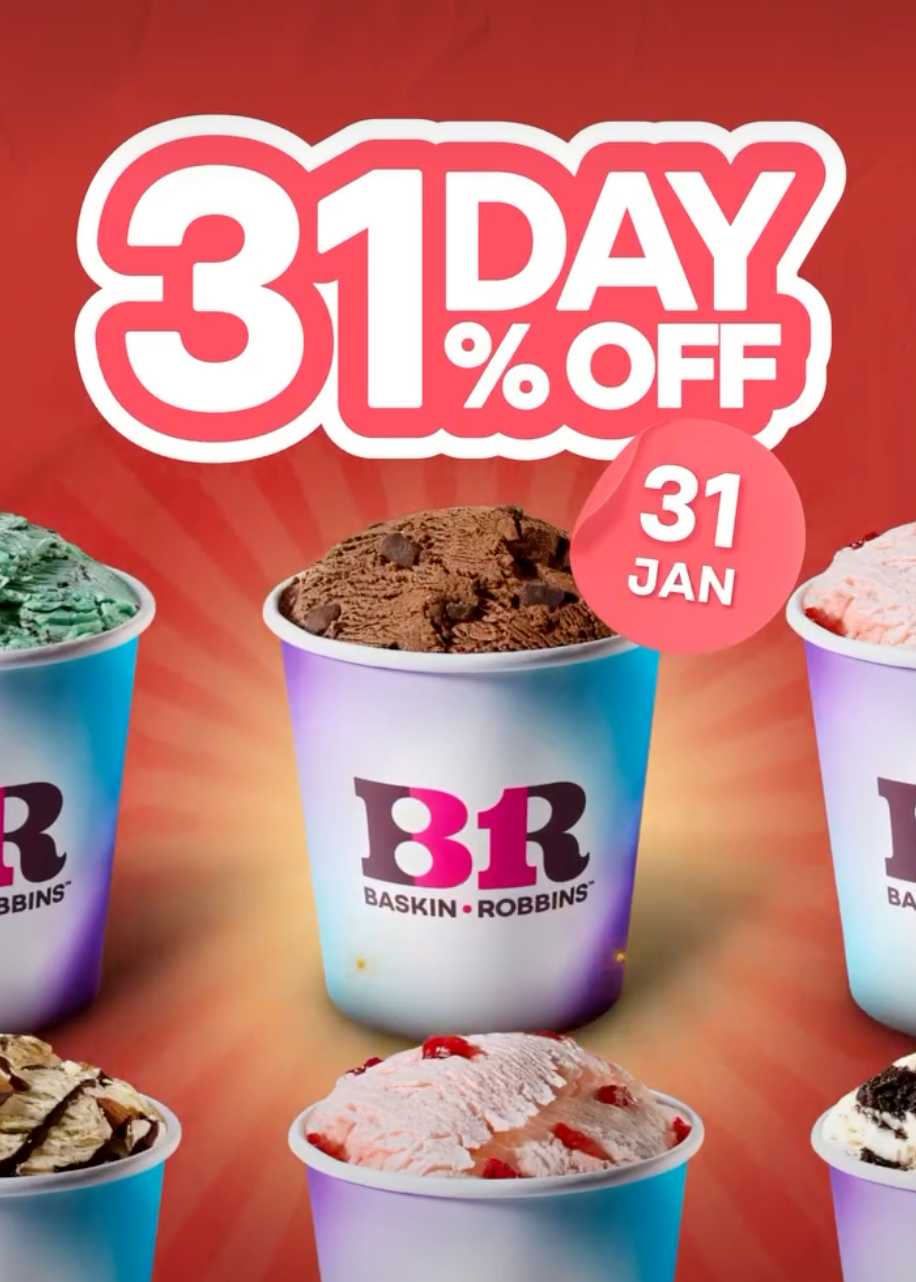 31% Off Scoops at Baskin Robbins for 1/31