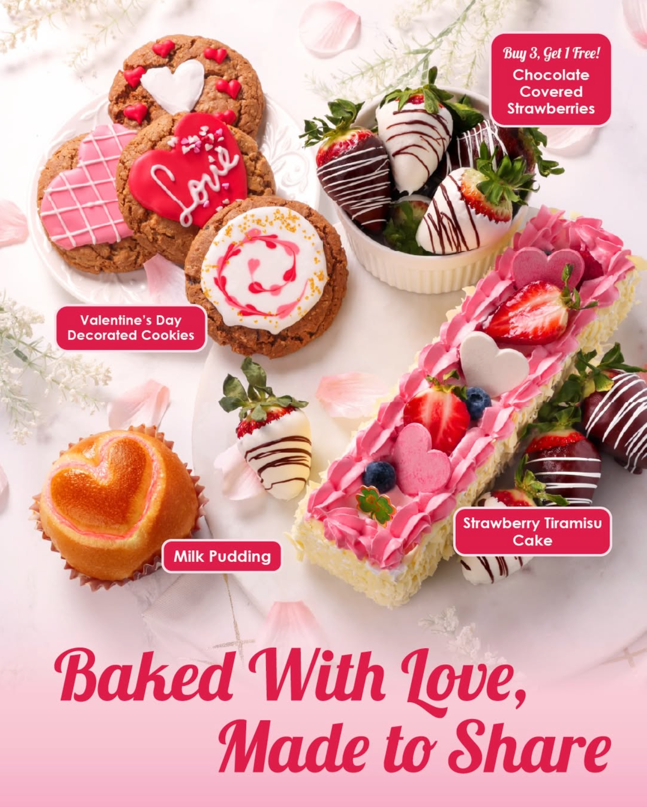 Limited-Time Offerings and Specials for Valentine's Day at 85°C Bakery