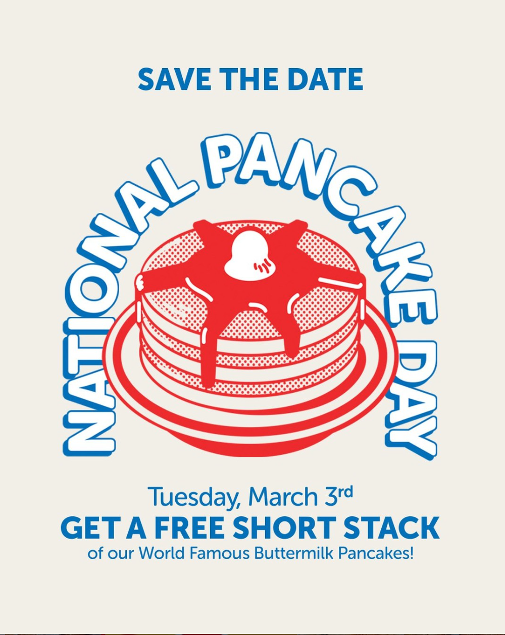 FREE Pancakes on Tue, March 3rd at IHOP