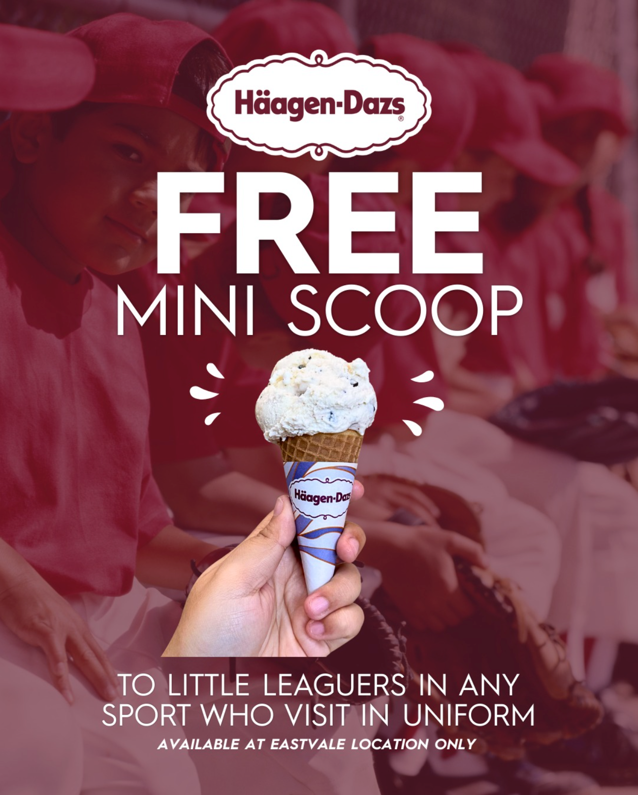 Free Scoop at Häagen-Dazs for Little Leaguers in a Uniform