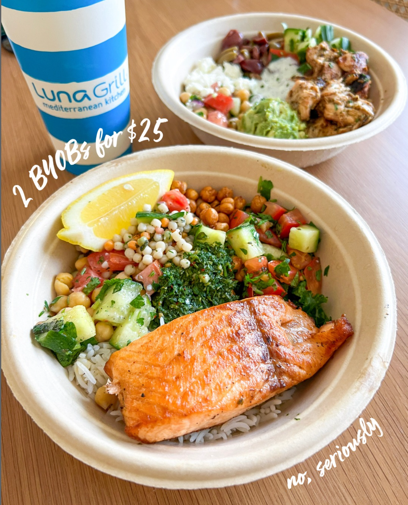 2 BYOBs for $25 in the Luna Grill Until 4/30