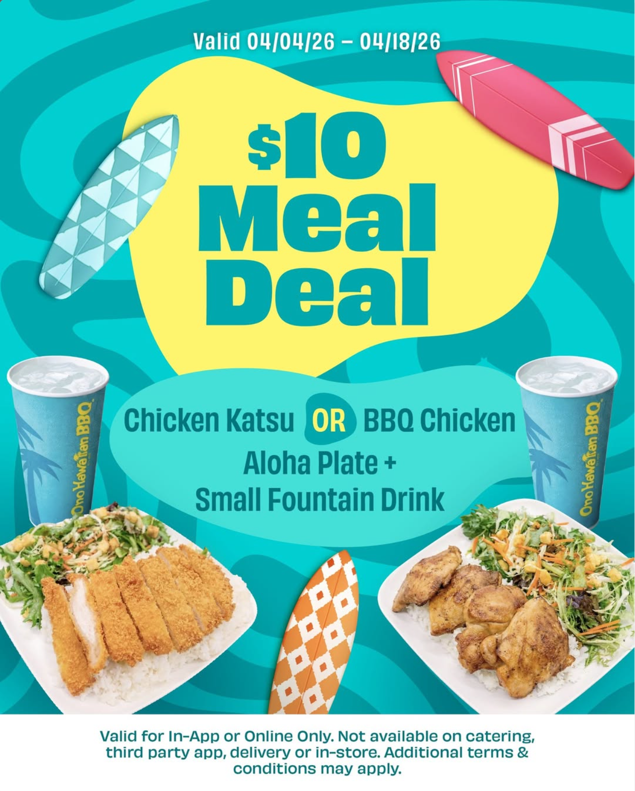 Ono Hawaiian BBQ $10 Meal Deal