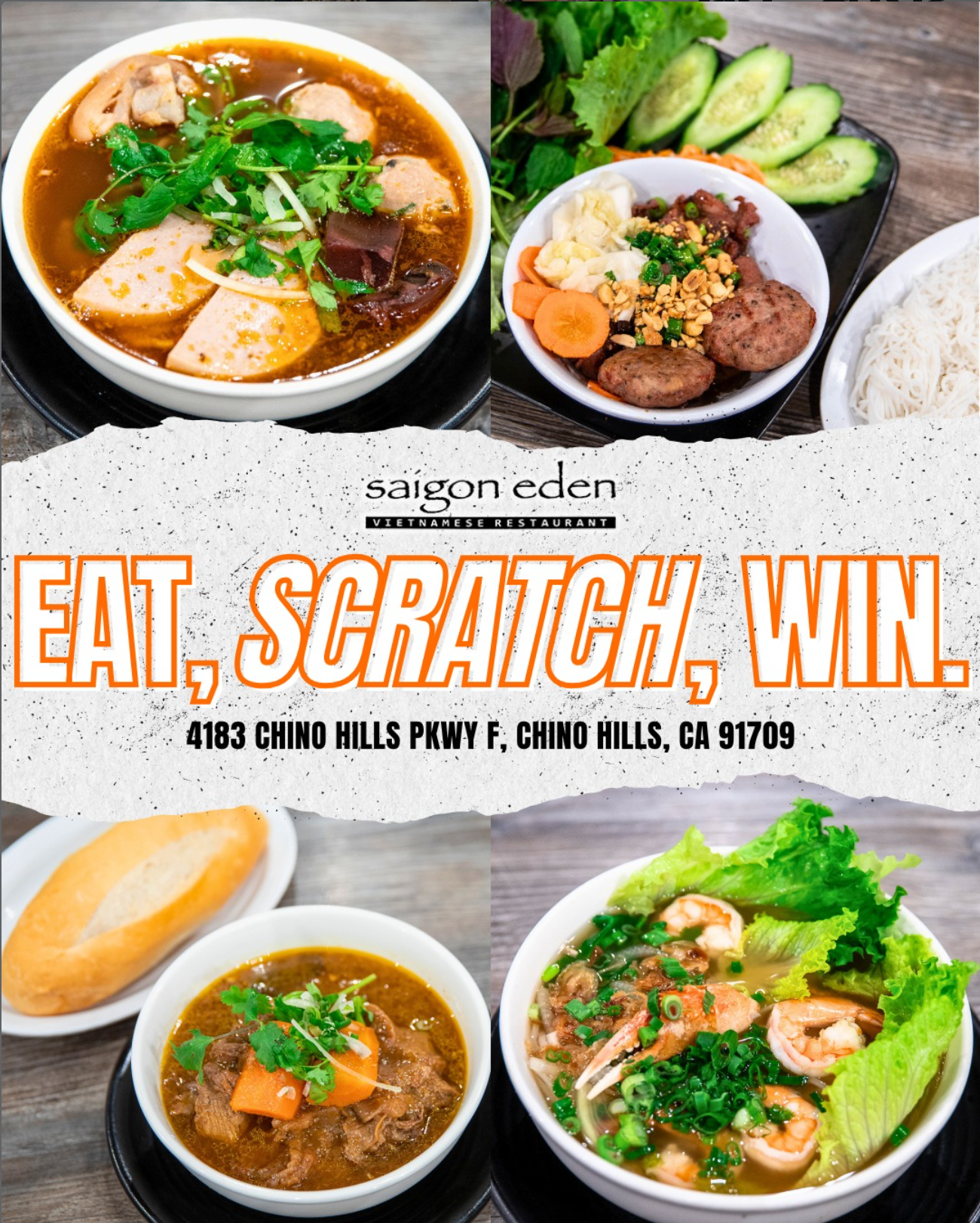 Stracher with Your Meal at Saigon Eden to Win!