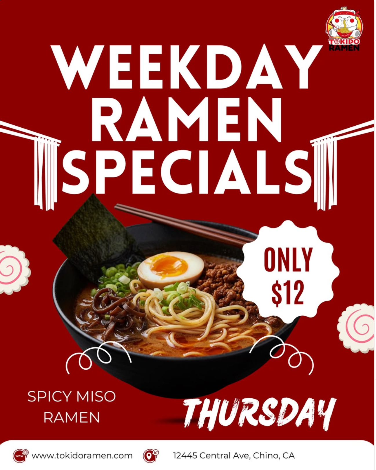 $12 Thursday Ramen Special at Tokido Craft Ramen