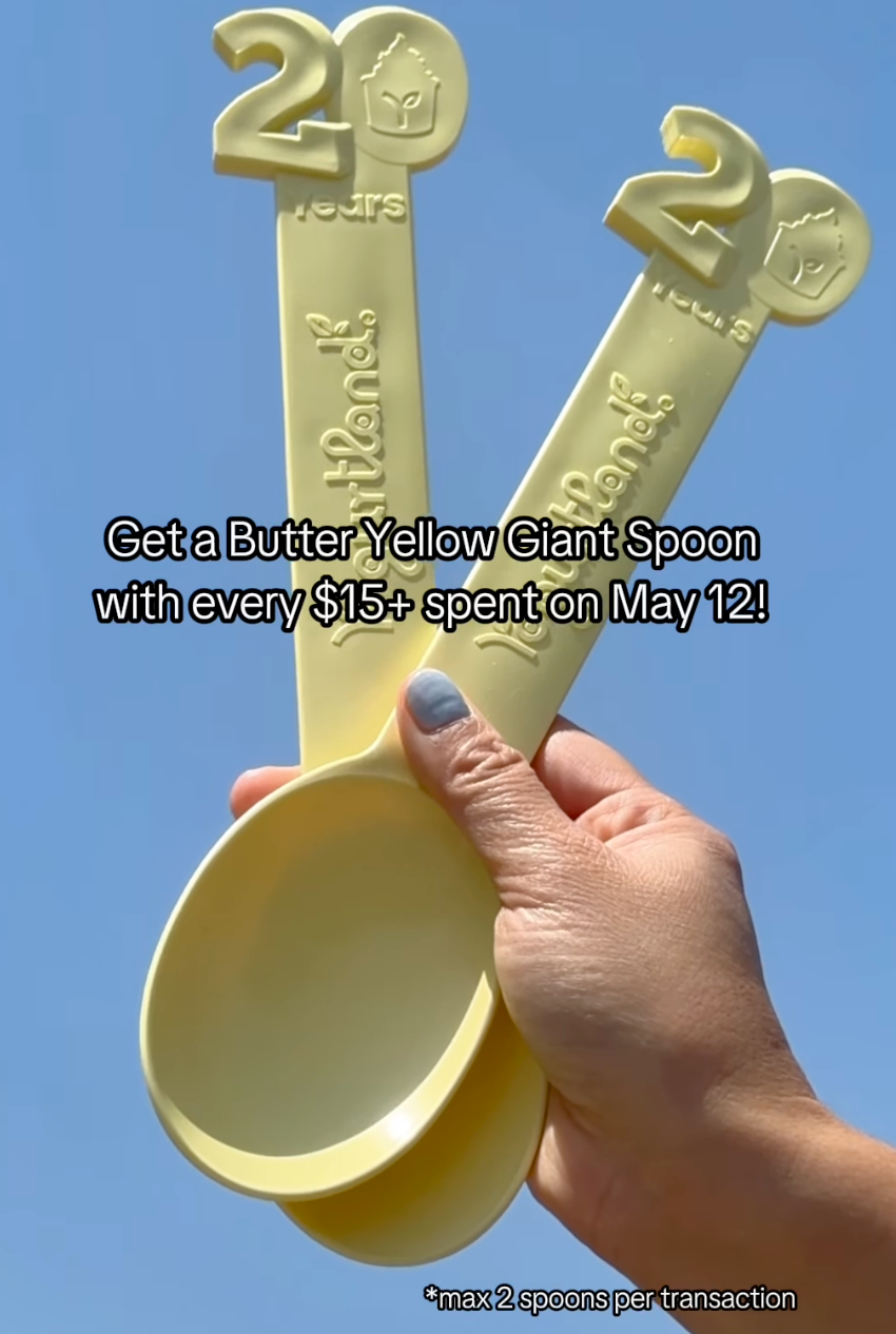 Free Giant Spoon with $15+ Spent at Yogurtland