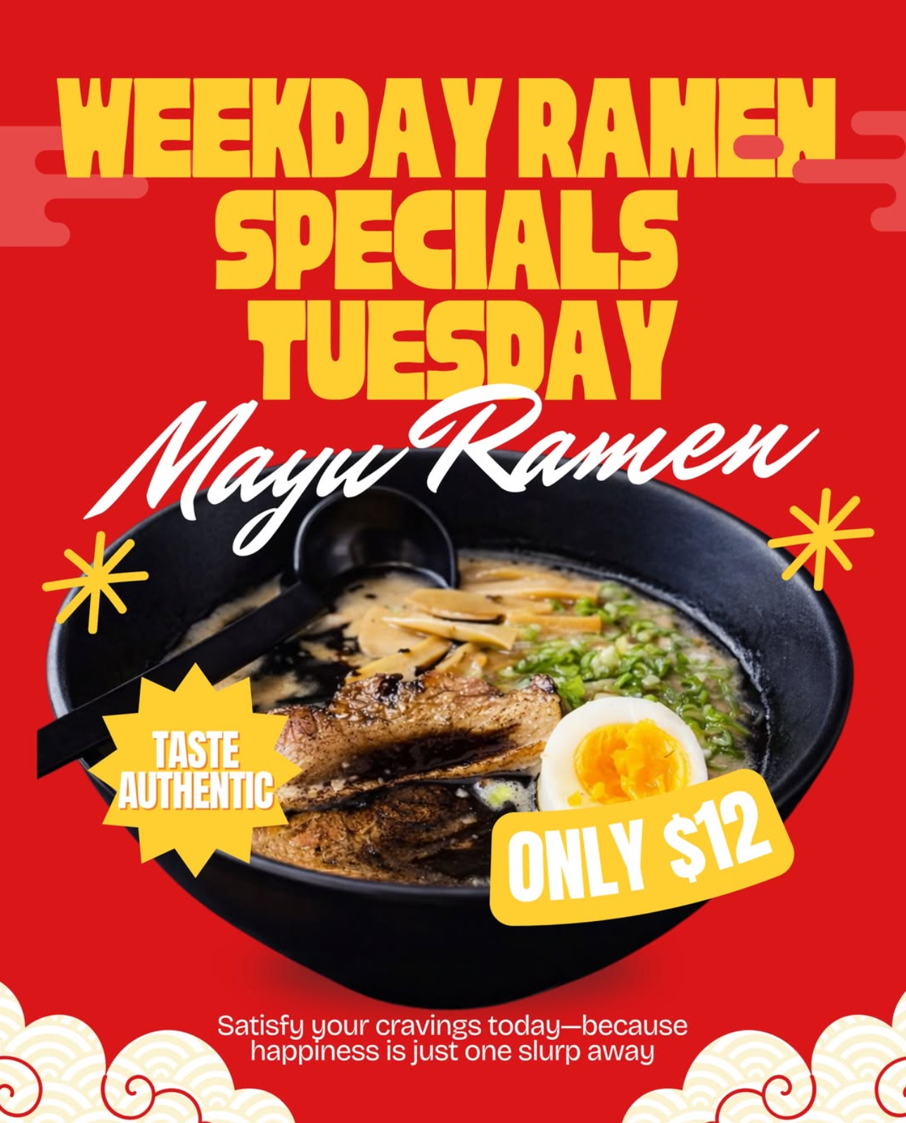 $12 Tuesday Mayu Ramen Special at Tokido Craft Ramen