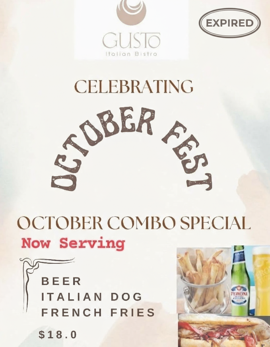 ENDED - $18 Octoberfest Combo Special at Gusto Italian Bistro