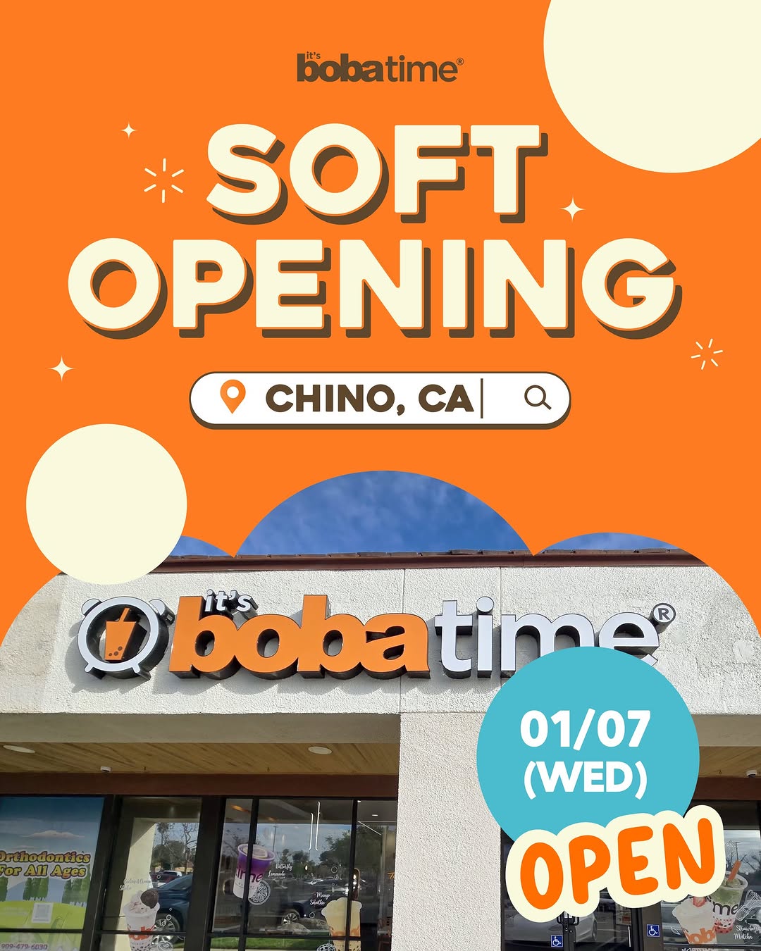 It's Boba Time Chino Soft Opening Specials