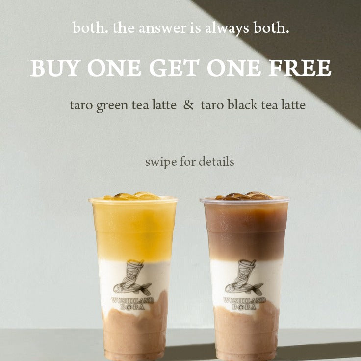 BOGO Taro Tea Lattes at Wushiland Boba