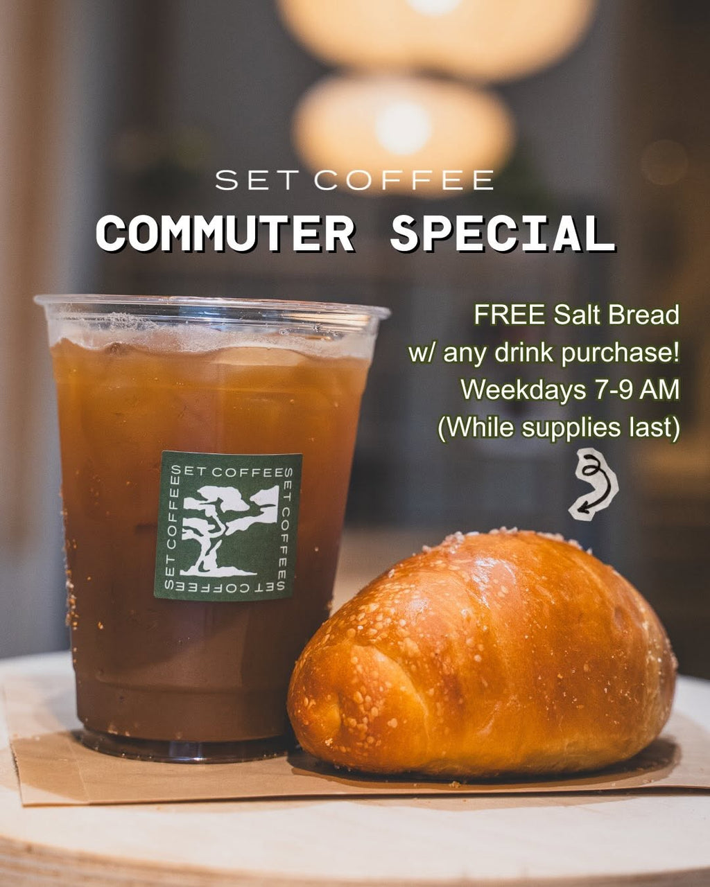 Free Salt Bread with a Drink at Set Coffee for a Limited-Time Only