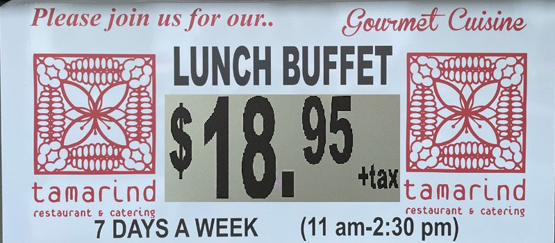 Daily $18.95 Lunch Buffet and Special Lunch & Dinner Combos at Tamarind