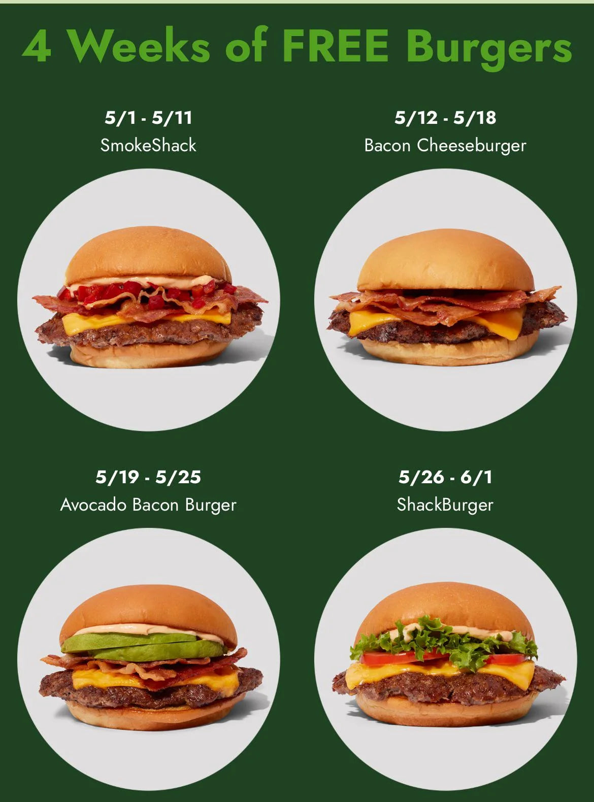 Free Shake Shack Burgers in December with a $10+ Purchase