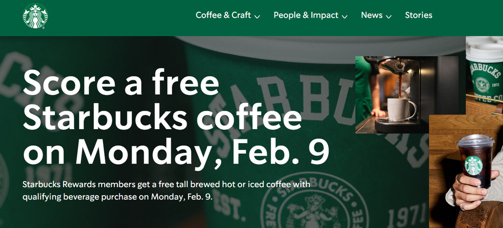 Free Starbucks Tall Iced or Hot Coffee with Purchase on 2/9